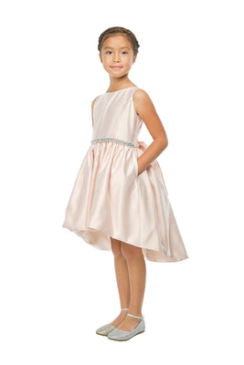La Merchandise LAK801 Light Blue Size 8 Hi-Low Girls Dress w/ Pockets - - LA Merchandise