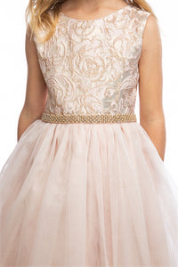 La Merchandise LAK805 Metallic Hi-Low Little Girls Party Dress - - LA Merchandise