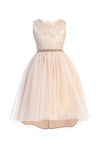 Load image into Gallery viewer, La Merchandise LAK805 Metallic Hi-Low Little Girls Party Dress - Pink - LA Merchandise