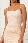 Load image into Gallery viewer, High Slit Embellished Mermaid Dress - LAS3052 - Rose Gold - Dresses LA Merchandise