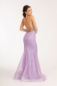High Slit Embellished Mermaid Dress - LAS3052 - - Dresses LA Merchandise