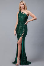Load image into Gallery viewer, La Merchandise LAA5041 One Shoulder Wholesale Slit Sequin Prom Dress - - LA Merchandise