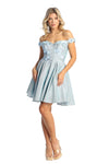 Load image into Gallery viewer, Homecoming Glitter Dress - LA1906 - DUSTY BLUE - LA Merchandise