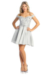 Load image into Gallery viewer, Homecoming Glitter Dress - LA1906 - SILVER - LA Merchandise
