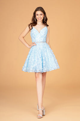 Homecoming Short Dress - LASGS3091 - BABY BLUE - LA Merchandise