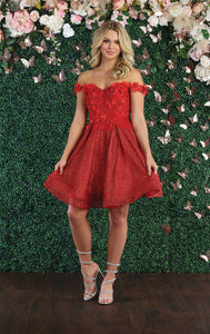 Homecoming Short Dress - LA1854 - RED - LA Merchandise