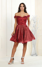 Load image into Gallery viewer, Homecoming Short Dress - LA1854 - BURGUNDY - LA Merchandise