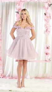 Homecoming Short Dress - LA1854 - MAUVE - LA Merchandise