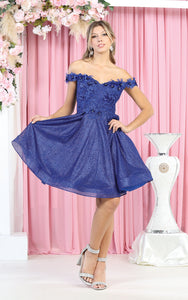 Homecoming Short Dress - LA1854 - ROYAL - LA Merchandise
