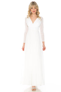 La Merchandise Simple Long Sleeve Modest Bridesmaids Dress- LN5234 - IVORY - LA Merchandise
