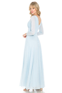 La Merchandise Simple Long Sleeve Modest Bridesmaids Dress- LN5234 - - LA Merchandise