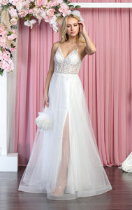 Ivory A-line Wedding Gown - LA1830 - IVORY - Dress LA Merchandise