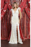 Load image into Gallery viewer, Ivory Wedding Feather Gown - LA7925B - IVORY NUDE - Dress LA Merchandise
