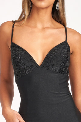 Jersey Mermaid Dress - LAS3035 - Black - Dresses LA Merchandise