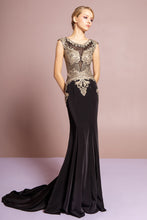 Load image into Gallery viewer, Jewel Embellished Long Dress - GL1461 - BLACK - Dresses LA Merchandise