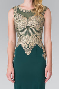 Jewel Embellished Long Dress - GL1461 - GREEN - Dresses LA Merchandise