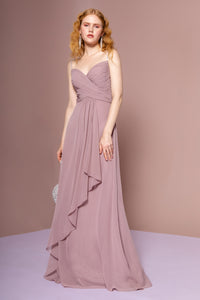Jewel Straps Bridesmaids Dress - LAS2666 - MAUVE - LA Merchandise