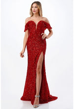 Load image into Gallery viewer, White Full Sequined Long Gown - LAEL2724 - - Dress LA Merchandise