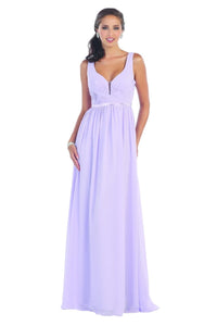LA Merchandise LA1225 Wholesale Ruched Long Formal Dress - LILAC - LA Merchandise