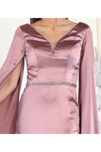 Load image into Gallery viewer, LA Merchandise LA7961 Cape Sleeve V-Neck Mermaid Formal Dress - - LA Merchandise