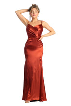 Load image into Gallery viewer, LA Merchandise LA1931 Simple Satin Plus Size Dresses - RUST - LA Merchandise