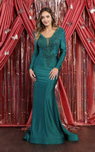 Load image into Gallery viewer, Long Sleeve Stretchy Evening Gown - LA1772