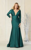 Load image into Gallery viewer, La Merchandise LAA381C Simple Stretchy Long Sleeve Bridesmaids Gowns - HUNTER GREEN - LAA