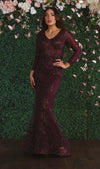 Load image into Gallery viewer, La Merchandise LA1850 Long Sleeve Special Occasion Mermaid Dress - - LA Merchandise