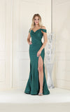 Load image into Gallery viewer, La Merchandise LA1855 Off the Shoulder Bodycon Stretchy Prom Dress - HUNTER GREEN - LA Merchandise