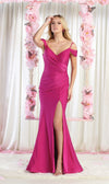 Load image into Gallery viewer, La Merchandise LA1855 Off the Shoulder Bodycon Stretchy Prom Dress - MAGENTA - LA Merchandise