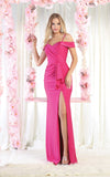 Load image into Gallery viewer, La Merchandise LA1870 Long Off Shoulder Wholesale Bridesmaids Dress - FUCHSIA - LA Merchandise