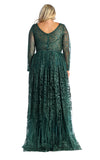 Load image into Gallery viewer, La Merchandise LA7920 Shiny Long Sleeve Plus Size MOB Formal Gown - - LA Merchandise
