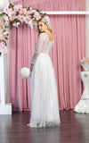Load image into Gallery viewer, La Merchandise LA7920B Long Sleeve Sheer Lace Bridal Gown - - La Merchandise