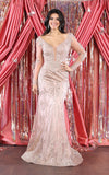 Load image into Gallery viewer, La Merchandise LA7937 Long Sleeve Plus Size Formal Evening MOB Dress - ROSEGOLD - LA Merchandise