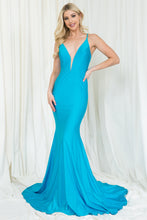 Load image into Gallery viewer, La Merchandise LAA386 Sexy Long Wholesale Stretchy Mermaid Prom Dress - Turquoise - LA Merchandise