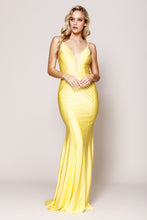 Load image into Gallery viewer, La Merchandise LAA386 Sexy Long Wholesale Stretchy Mermaid Prom Dress - Yellow - LA Merchandise