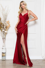 Load image into Gallery viewer, La Merchandise LAA391 Long Simple Formal Bridesmaids Gowns with slit - Red - LA Merchandise