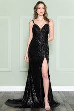 Load image into Gallery viewer, La Merchandise LAA5020 Sexy Open Back Floral Formal Evening Prom Dress - Black - LA Merchandise
