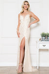Load image into Gallery viewer, La Merchandise LAA5020 Open Back Floral Formal Wholesale Prom Dress - Champagne - LAA