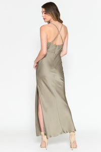 La Merchandise LAA6115 Ankle Length Simple Satin Bridesmaids Gowns - - LA Merchandise