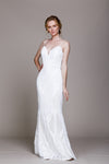 Load image into Gallery viewer, La Merchandise LAA791B Spaghetti Straps Sequined Long Bridal Gown - White - Dress LA Merchandise