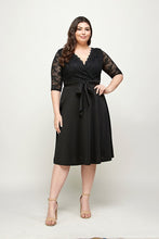 Load image into Gallery viewer, Pack of 3 - 3/4 Sleeve A-line Midi Dress - LAMG9116 - Black - LA Merchandise