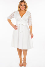 Load image into Gallery viewer, Pack of 3 - 3/4 Sleeve A-line Midi Dress - LAMG9116 - White - LA Merchandise