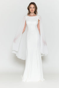 Simple Cap Sleeve Bridal Gown - LAY8566B