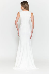 Simple Cap Sleeve Engagement Gown - LAY8566