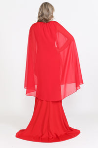Simple Cap Sleeve Engagement Gown - LAY8566 - - LA Merchandise