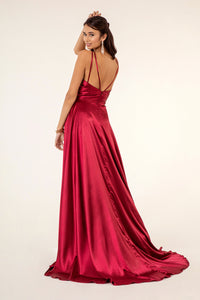 Simple Long Satin Prom Dress - LAS2963