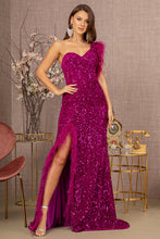 Load image into Gallery viewer, La Merchandise LAS3154 One Shoulder Feather Dress