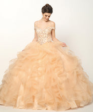 Load image into Gallery viewer, LA Merchandise LAT1421 Beaded Ruffled Ball Gown Sweet 16 Quince Dress - - LA Merchandise