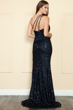 Load image into Gallery viewer, LA Merchandise LAY8984 One Shoulder Sexy Sequin Dress with Fringe